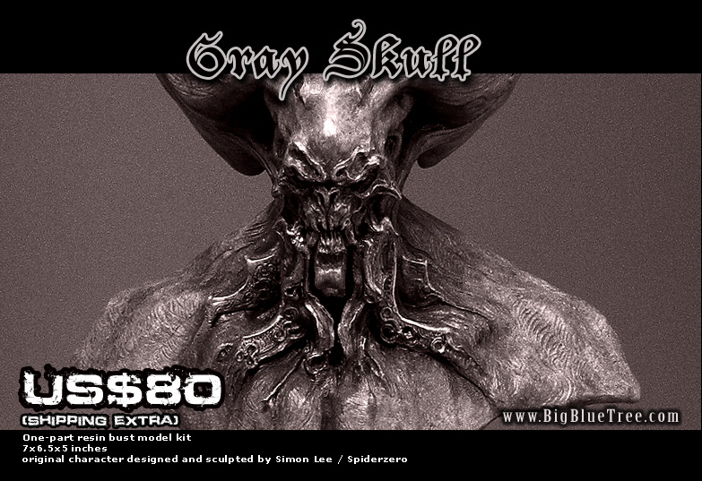 Simon Lee Sculpture Gray Skull Grey Skull resin model kit