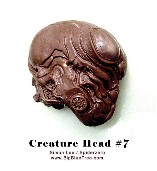 Spiderzero Simon Lee Creature Head sculpture