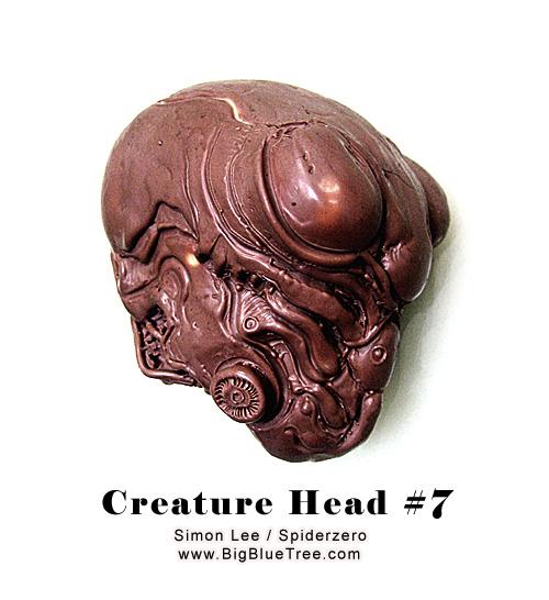 Spiderzero Simon Lee Creature Head sculpture