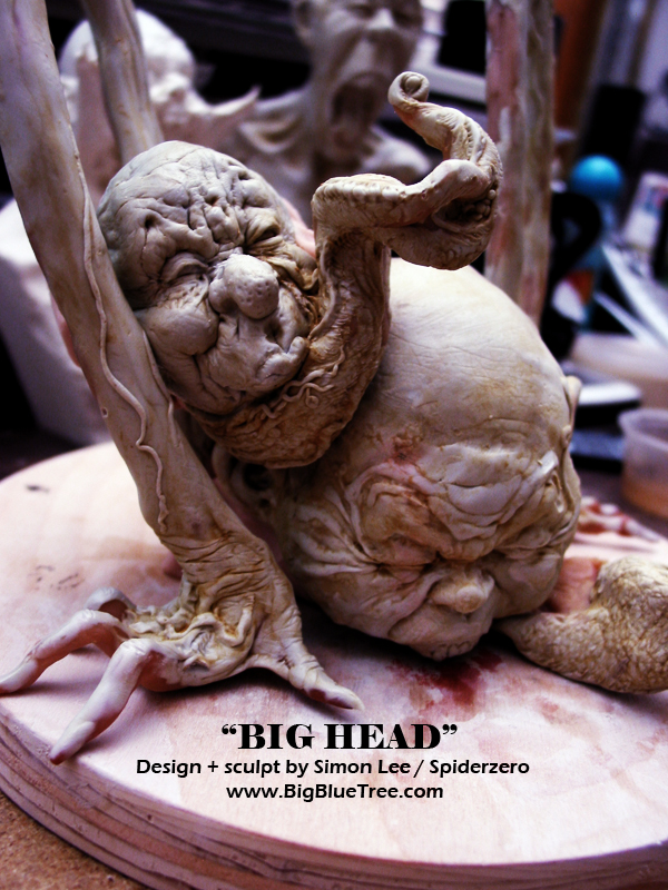 Spiderzero Simon Lee Big Head sculpture