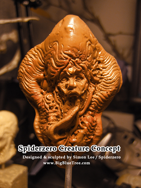 Spiderzero Simon Lee Creature Head sculpture