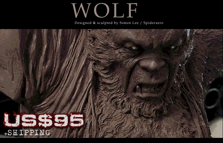 Simon Lee Spiderzero Wolfen Wolf Werewolf sculpture